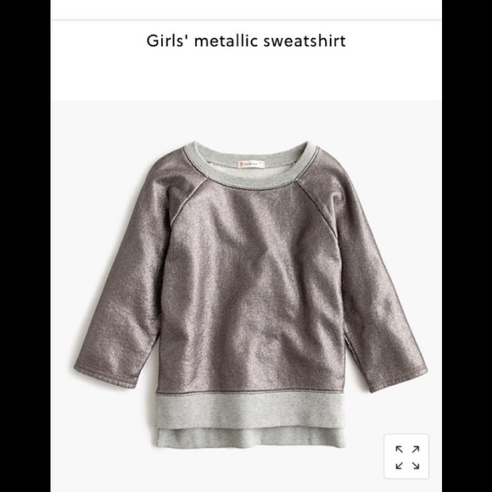 EUC Crewcuts Metallic Silver Sweatshirt 14
